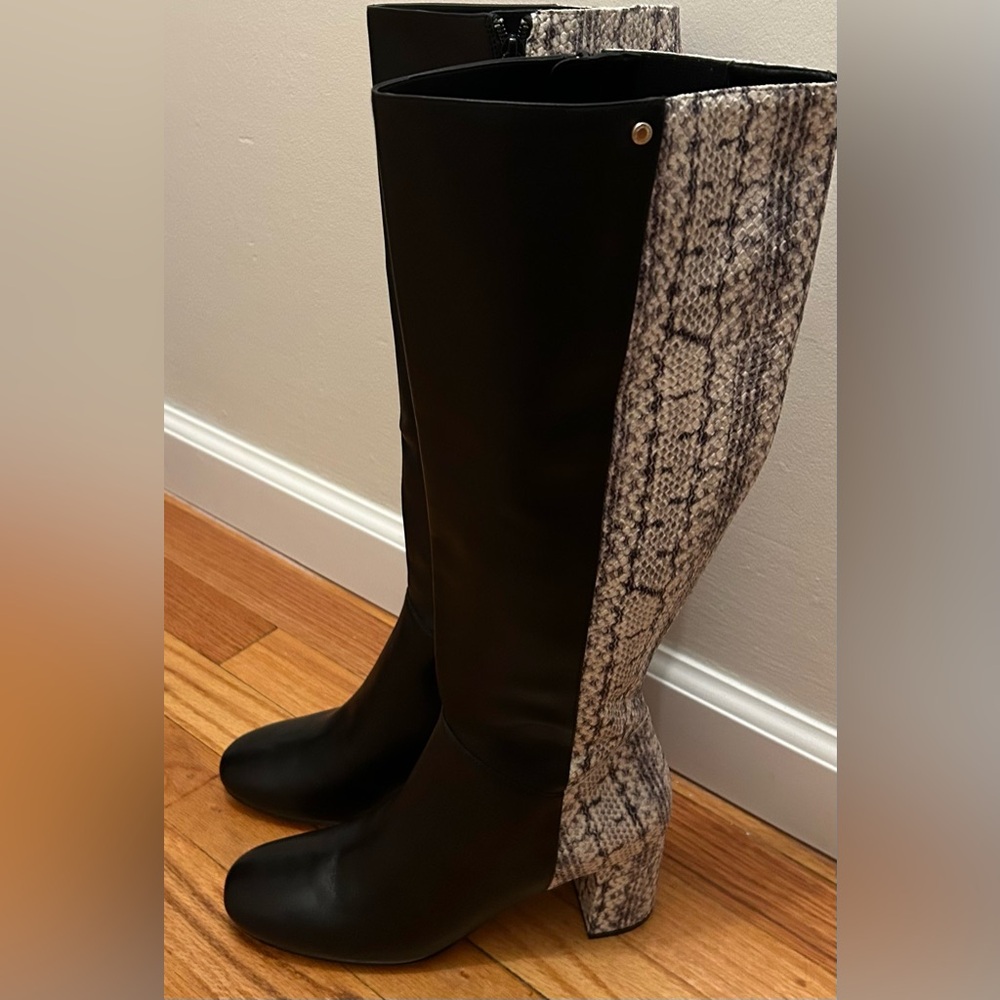 Cole Haan Women's Rianne Boot Black/Python Print Leather